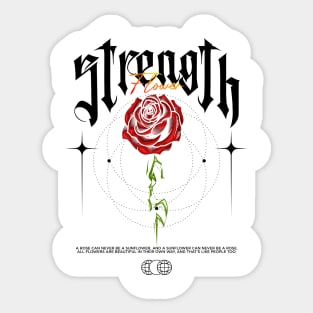 Strength Flower Modern Streetwear Sticker